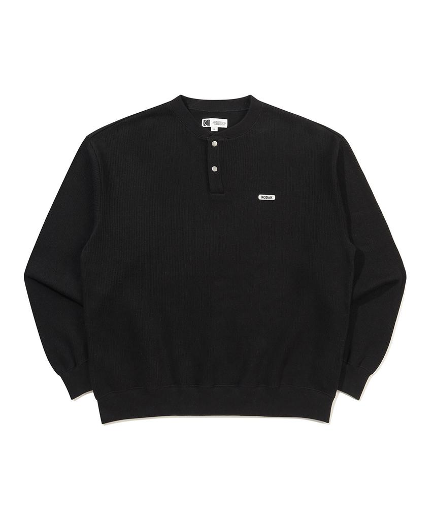 KODAK Essentials Henley Neck Knit Sweatshirt Black