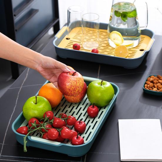 Многофункциональный поддон для слива Двухслойная пластиковая сушилка Моющаяся мусорная подставка