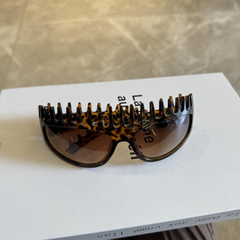 Comb Shaped Glasses Hair Band Leopard Print Summer Sunglasses Female Hair Accessories