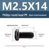 Yigu Black Nickel Carbon Steel PM Phillips Round Head Screws m2-m4 Pan Head Machine Screws for Electronics