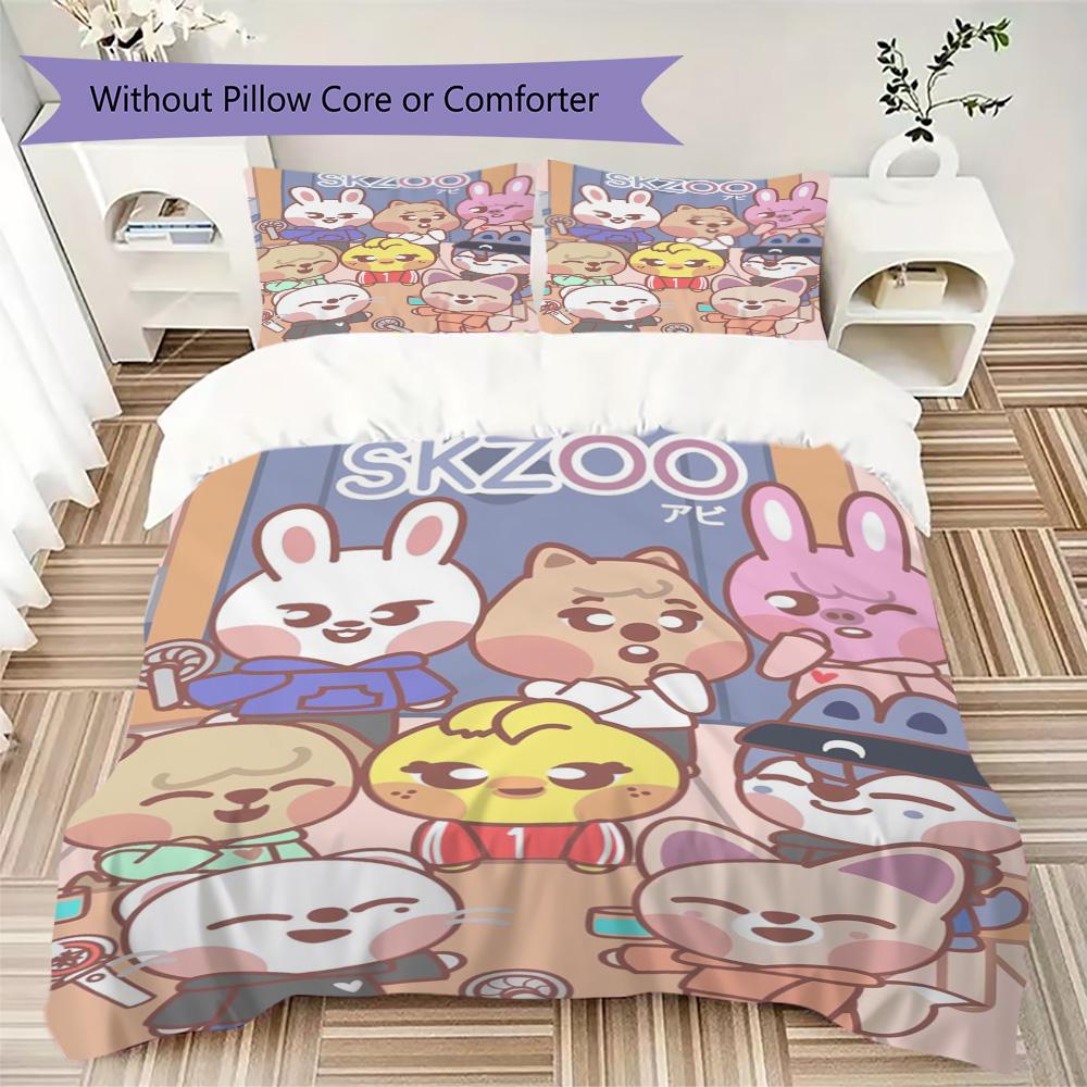 Fun Cartoon Character Design Pattern Bedding,Quilt Set Quilt Cover Pillowcase Home Birthday Gift (1*duvet cover+2*pillowcase,without core)XSJT0917094
