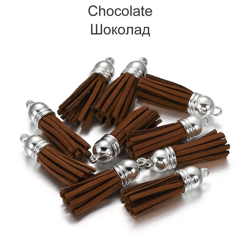 6 шт./лот, 38 мм, винтажные кожаные кисточки, бахрома для подвески в технике макраме для DIY ювелирных изделий