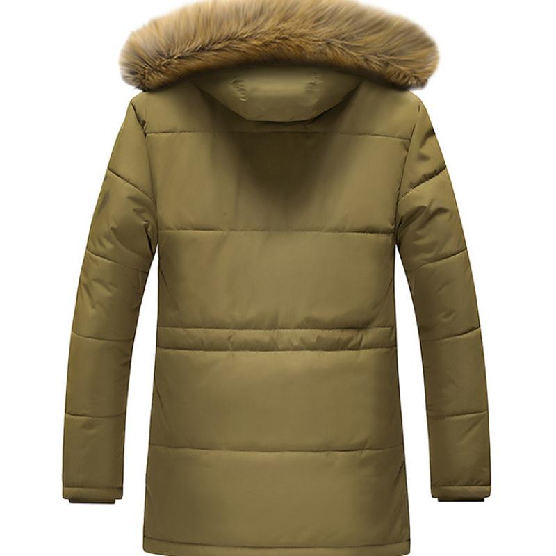 Толстая теплая зимняя парка мужская флисовая с капюшоном мужская куртка пальто карго куртки большого размера