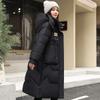 Cotton Jacket Female Long Section, Winter Knee Thickened Korean Version of Loose Hooded Cotton Coat, Female Versatile Cotton Jacket Coat