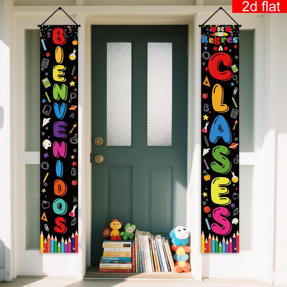 Back to School Couplet Banner 1 Pair Polyester Indoor Outdoor Decor