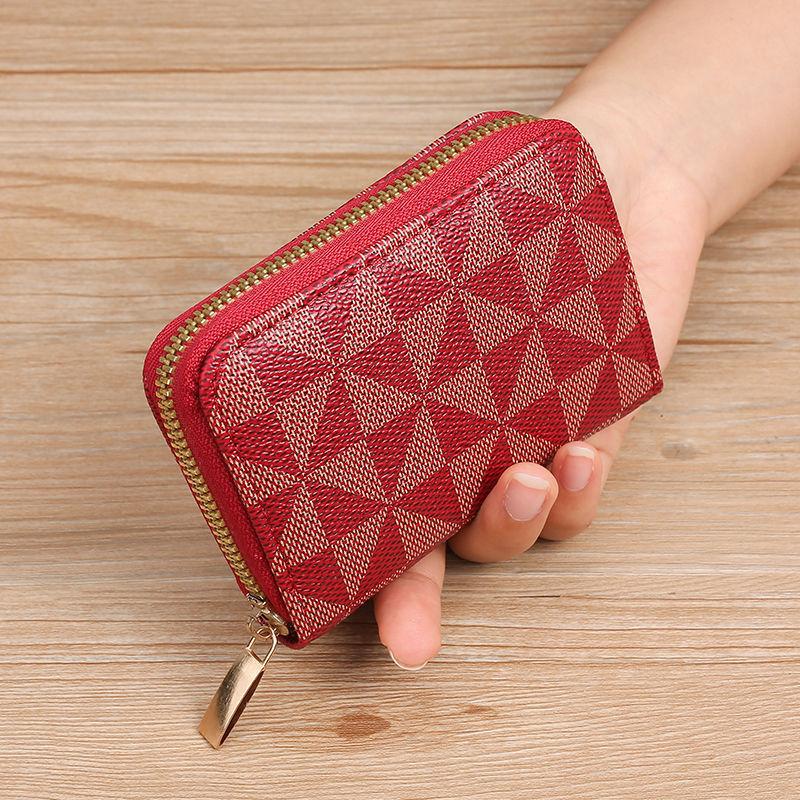 Женский RFID-блокирующий держатель для кредитных карт Кошелек из ПУ кожи Акордеонный чехол для карт на молнии Маленький кошелек для монет Мини-органайзер для карт Кошелек