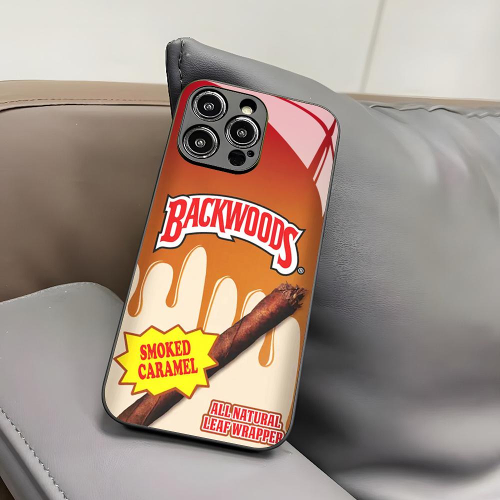 Чехол для телефона Backwoods Cigars для Iphone 17 Air 16 15 14 12 11 13 Pro Max Mini X Xr Xs Puls Черная стеклянная крышка