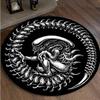 Круглый ковер с мистическим символом – Ковер в готическом стиле для спальни или прикроватный – Нескользящий, машинная стирка, напольный коврик, темный декор
