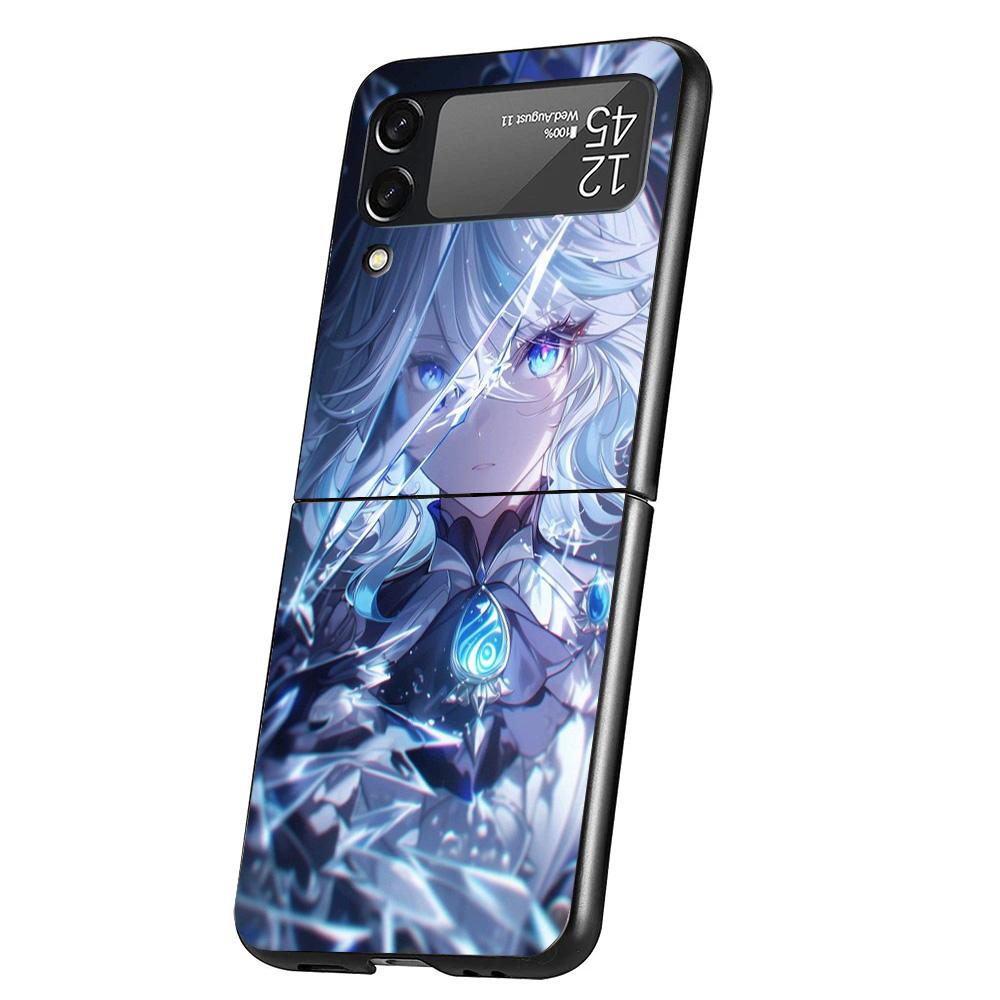 Genshin Impact Furina Phone Case For Samsung Galaxy Z Flip 7 6 5 4 3 5G Cover ZFlip7 ZFlip6 ZFlip4 ZFlip5 ZFlip3 Coque Fundas Ga