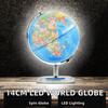 EXCELLENCE 14cm Metal with Stand Rotating Geography Education Globe Earth World Map Led Lights School Teaching Tool