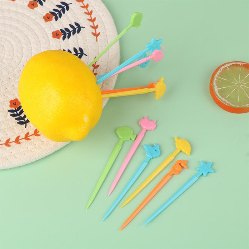 20 шт./набор милых зубочисток с изображением животных, зубочистки с изображением мультфильмов, вилки для фруктов Bento