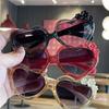 Crystal Heart Girls' UV Protection Sunglasses with Flower Design