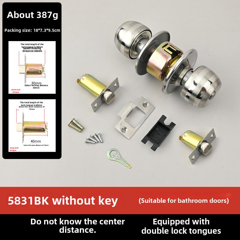 Stainless Steel Ball Door Lock for Bathroom or Restroom (Model 5831)