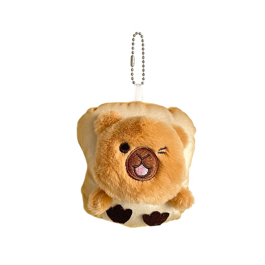 Cartoon Toast Bread Kapibala Panda Pendant Plush Toy Capybara Doll Bag Hanging Rag Doll