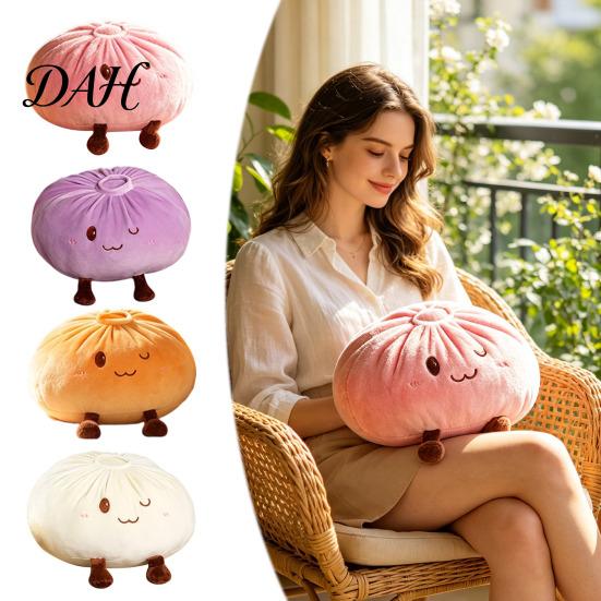 Decorative Bedding Accessories Cute Dumpling Plush Pillow, Funny Bun Stuffed Animal Toy, Soft PP Cotton Pillow Filled Food Cushion for Kids Room Sofa