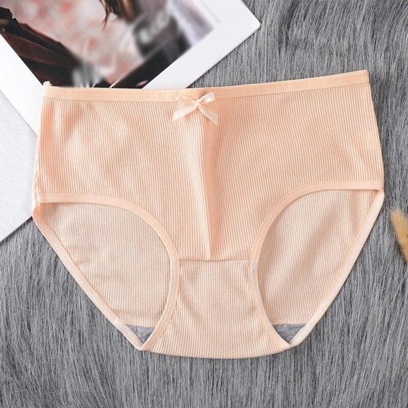 Sexy Women's Underwear Seamless Panties Plus Size Lingere Solid Color Briefs Mid Waist Comfortable Underpants