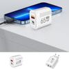 Быстрое зарядное устройство USB C, 65 Вт, 2 порта, адаптер питания для серии iPhone 14/13/12, Samsung Galaxy S23/S22/S21