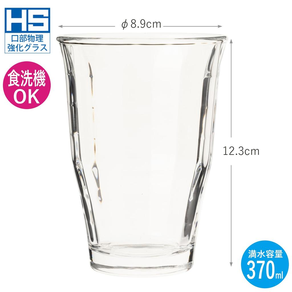 Стакан Toyo Sasaki Glass Tritone Long Tumbler объемом 370 мл, набор из 6 шт. Сделано в Японии, можно мыть в посудомоечной машине, небьющаяся стеклянная чашка, стакан для кофе, стакан для сока