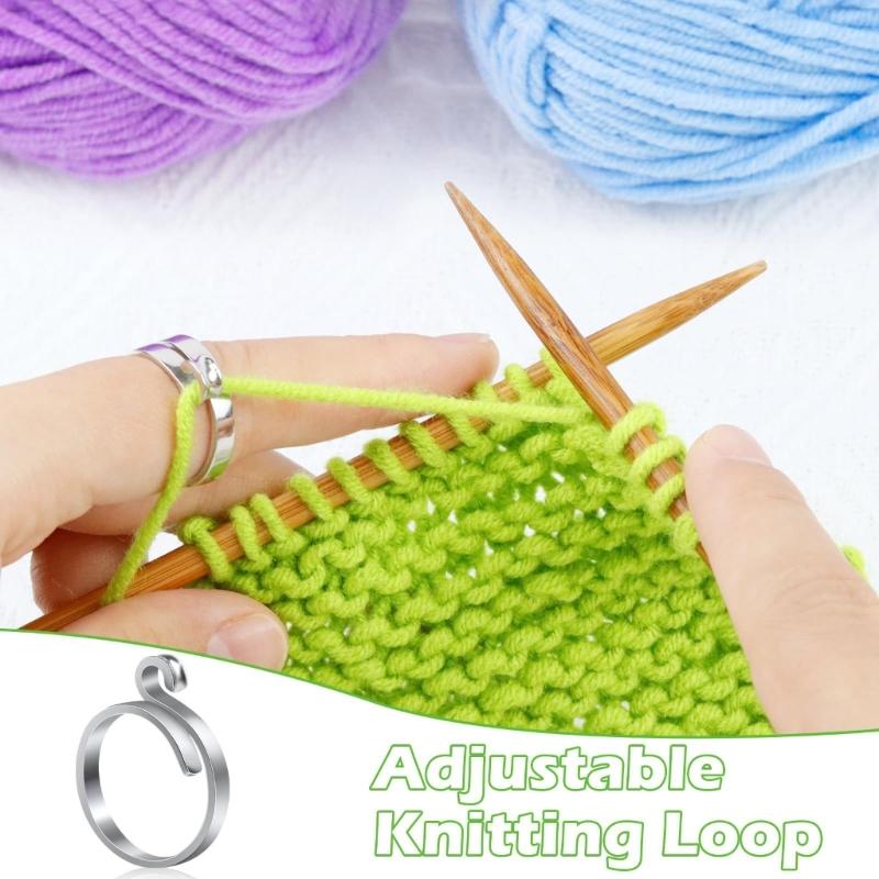 Yarn Guide Crochet Open Rings Knitting Crochet Loop Rings Yarn Guide Finger Holder Knitting Thimble for Crocheters