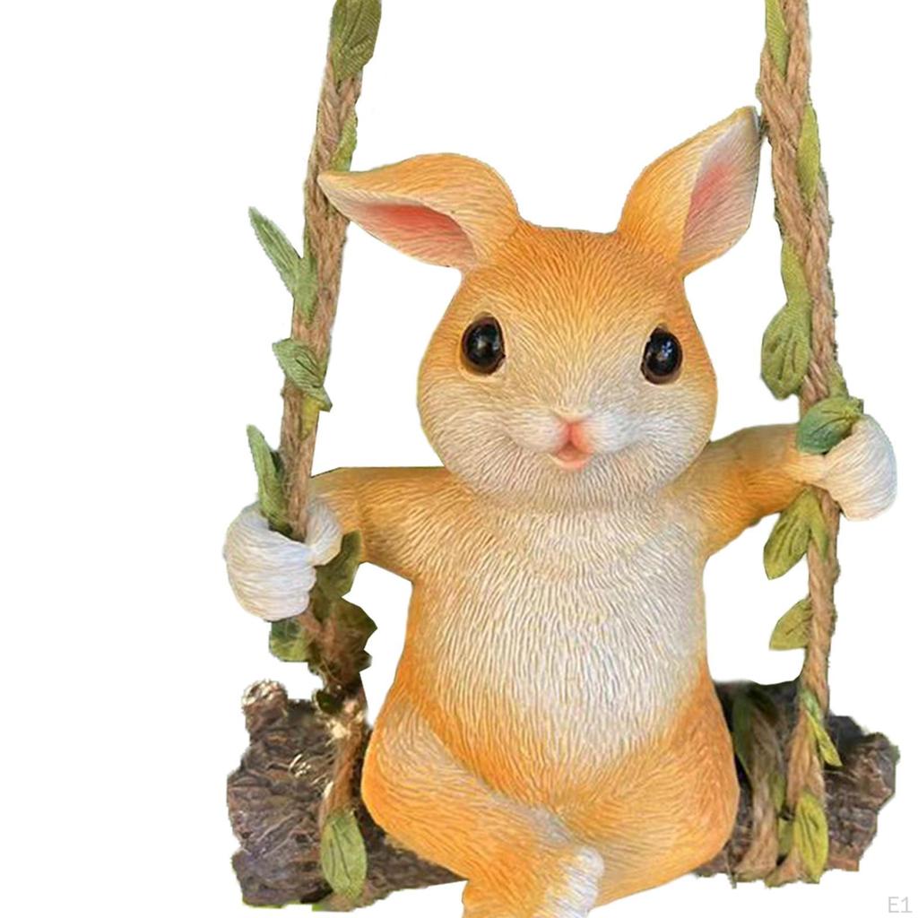 Висячие качели статуи кролика фигурка украшения домашний декор уличная скульптура искусство обниматель деревьев