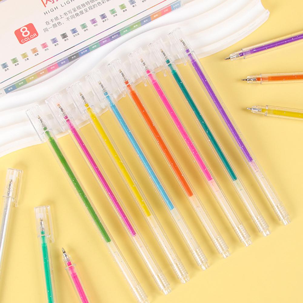 8 Color Glitter Metal Ballpoint Pens Set Luxury Gift for Artists Journaling DIY Crafts Scrapbooking