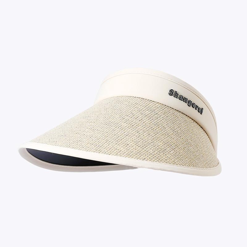 Летняя повседневная пустая верхняя шляпа от солнца Портативная широкая соломенная кепка с большими полями Защита от ультрафиолета Складные козырьки для женщин и девочек Солнцезащитная пляжная шляпа