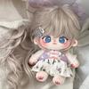 20cm Cute New Cotton Doll Girl Doll  DIY Changeable Clothes Inner Frame Doll Gift Birthday Christmas Purple Hair