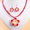 2 шт./компл. женский комплект ювелирных изделий большой цветок кулон ожерелье серьги-подвески комплект мягкая керамика