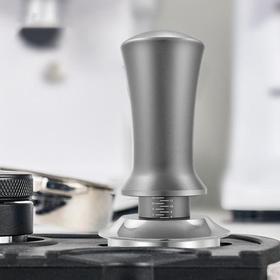 Ручной темпер для кофе с автоматическим отскоком, подпружиненный и масштабируемый дисплей, регулируемая глубина, съемный темпер для эспрессо-машины