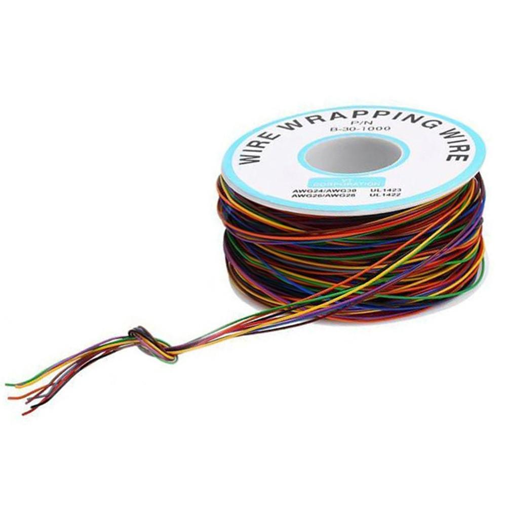 1pc 8 Wire Colored Insulated B-30-1000 30AWG Wire Wrapping Cable Wrap Reels