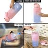 64 OZ/Half Gallon Water Bottle Jug, Motivational Time Marker Straw with Brush Leakproof BPA Reusable, Drink Enough Water Daily for Fitness, Gym