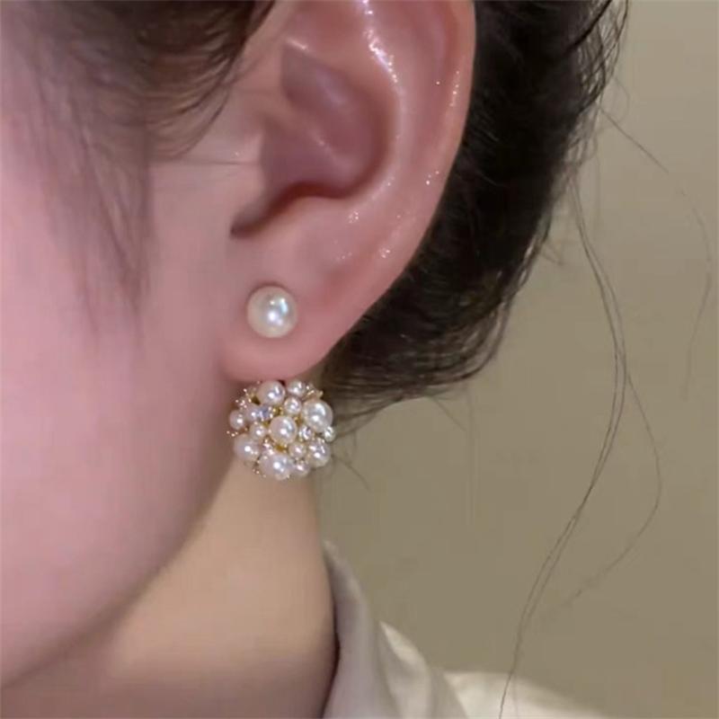 Модные серьги с жемчужным шариком для женщин и девочек, подарочные украшения оптом