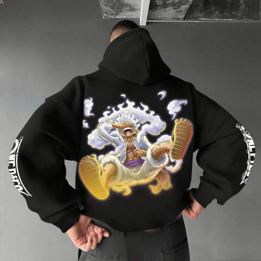 Худи с капюшоном One Piece Luffy Аниме Мужское Женское Весна Осень Хлопок Уличная Одежда Толстовка Повседневный Графический Пуловер С Длинным Рукавом Топ