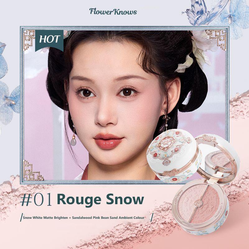 Flower Knows Клубничная Рококо Серия Текстурированные Румяна Мелкий Порошок Макияж Стойкие Румяна Улучшающие Цвет Лица