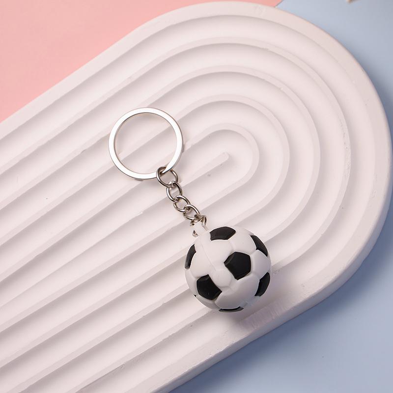 Simulation Football Basketball Volleyball Tennis Rugby Keychain Pvc Creative Mini Key Ring Backpack Pendant Car Accessories Gift