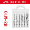 1-6PCS Tap Drill Titanium Plated Hex Shank HSS Screw Thread Metric Tap Bits Screw Machine Compound M3 M4 M5 M6 M8 M10 Hand Tools