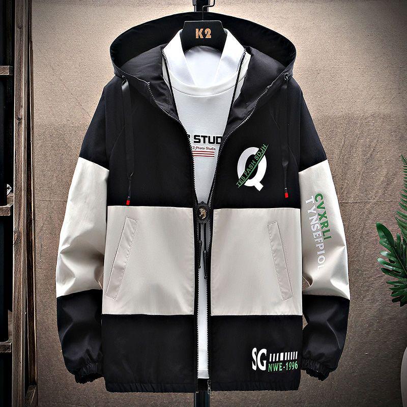 Мужская модная рабочая куртка с капюшоном в корейском стиле для подростков