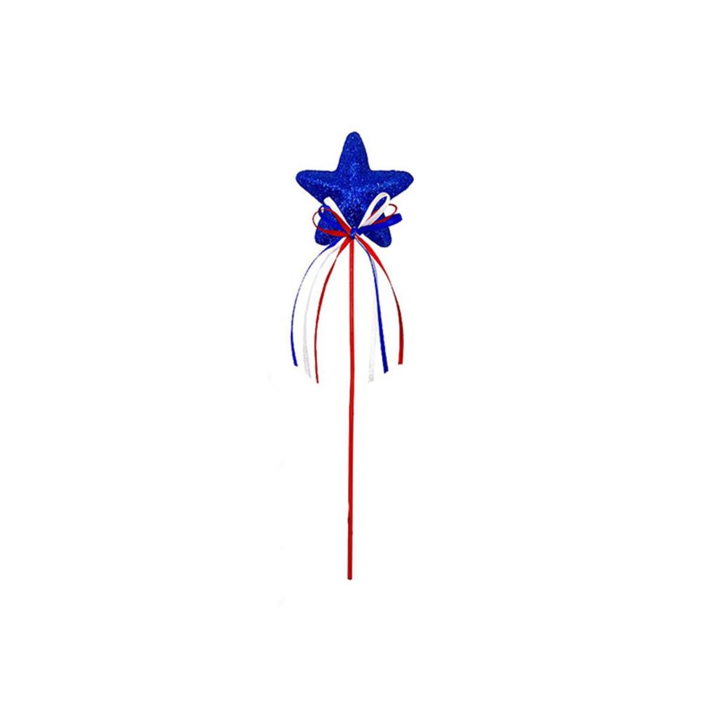 Independence Day Five-pointed Star Decoration Red, And Blue Five-star Bow Star Stick Plug American Independence Day Party Decoration