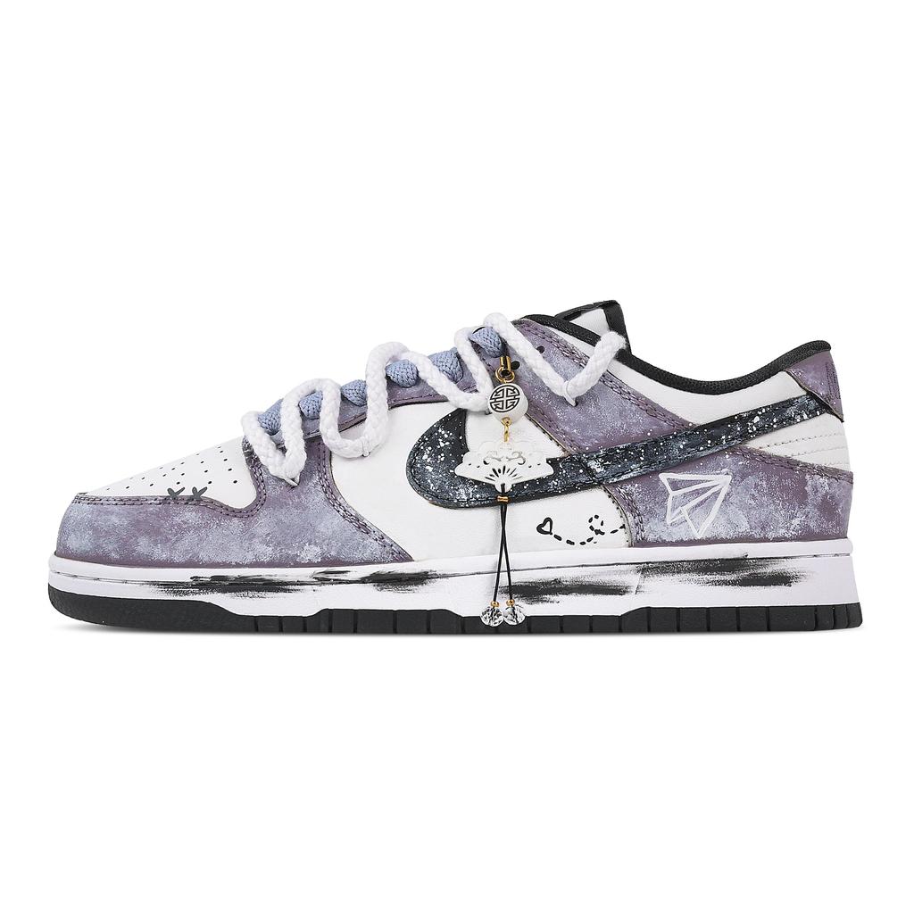 Nike Dunk Purple Paper Machine, Heart Box Leather Abrasion Resistant Low top Skateboard Shoes Unisex Purple DD1391-100(Team773--)