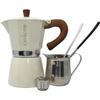 Стартовый набор для кубинского кофе | Cafecito 6 Cups Moka Pot Set | Cafetera Cubana Stovetop Espresso Maker Set | В комплект входит клапан против разбрызгивания
