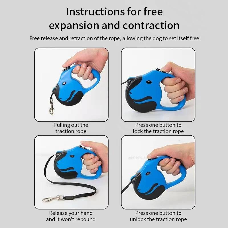 3 метра 5 метров поводок-рулетка для собак поводок для домашних животных тяговый трос ремень автоматический гибкий поводок для маленьких средних больших собак продукт