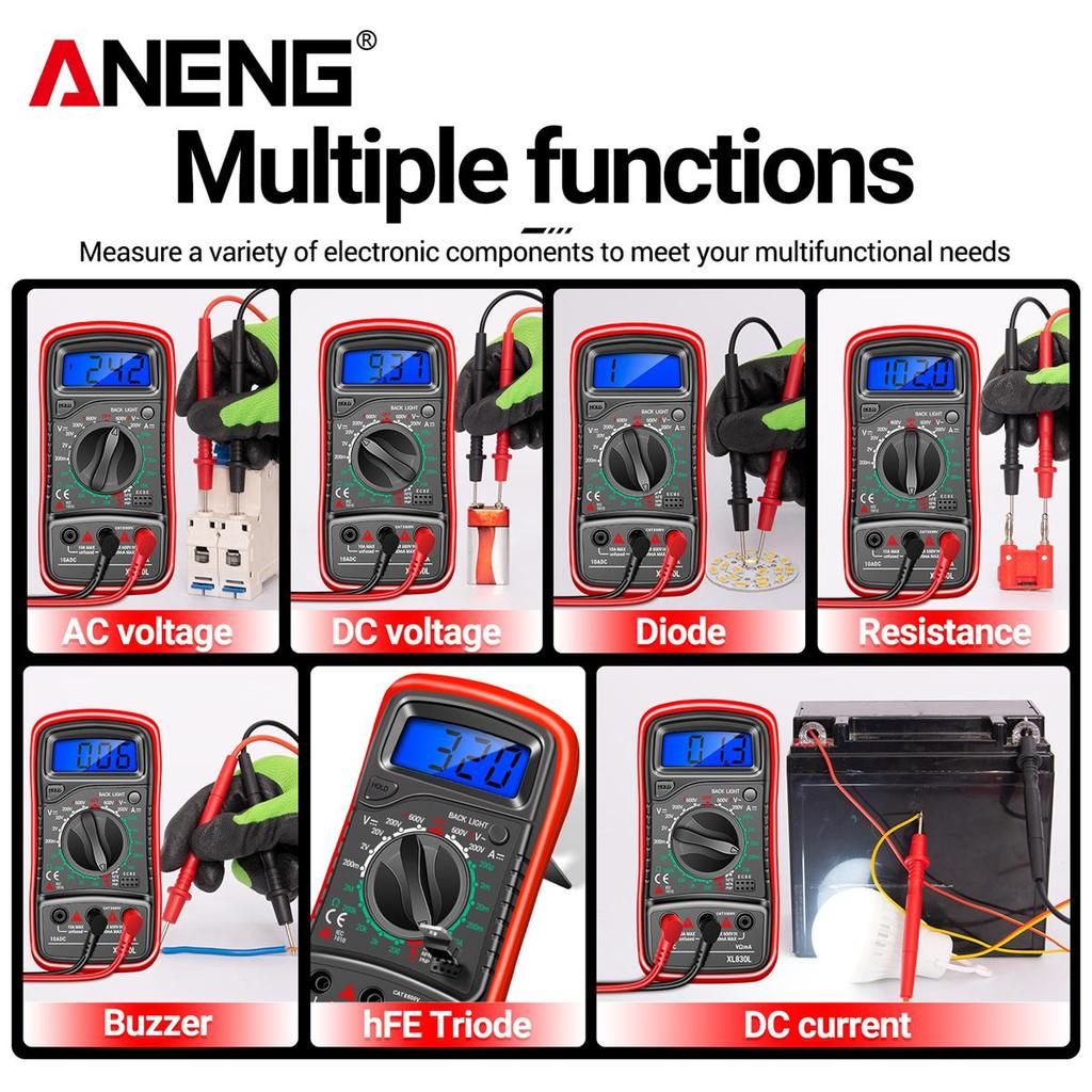 Aneng XL830L цифровой мультиметр ESR метр тестеры автомобильный электрический Dmm транзистор пиковый тестер измеритель емкости