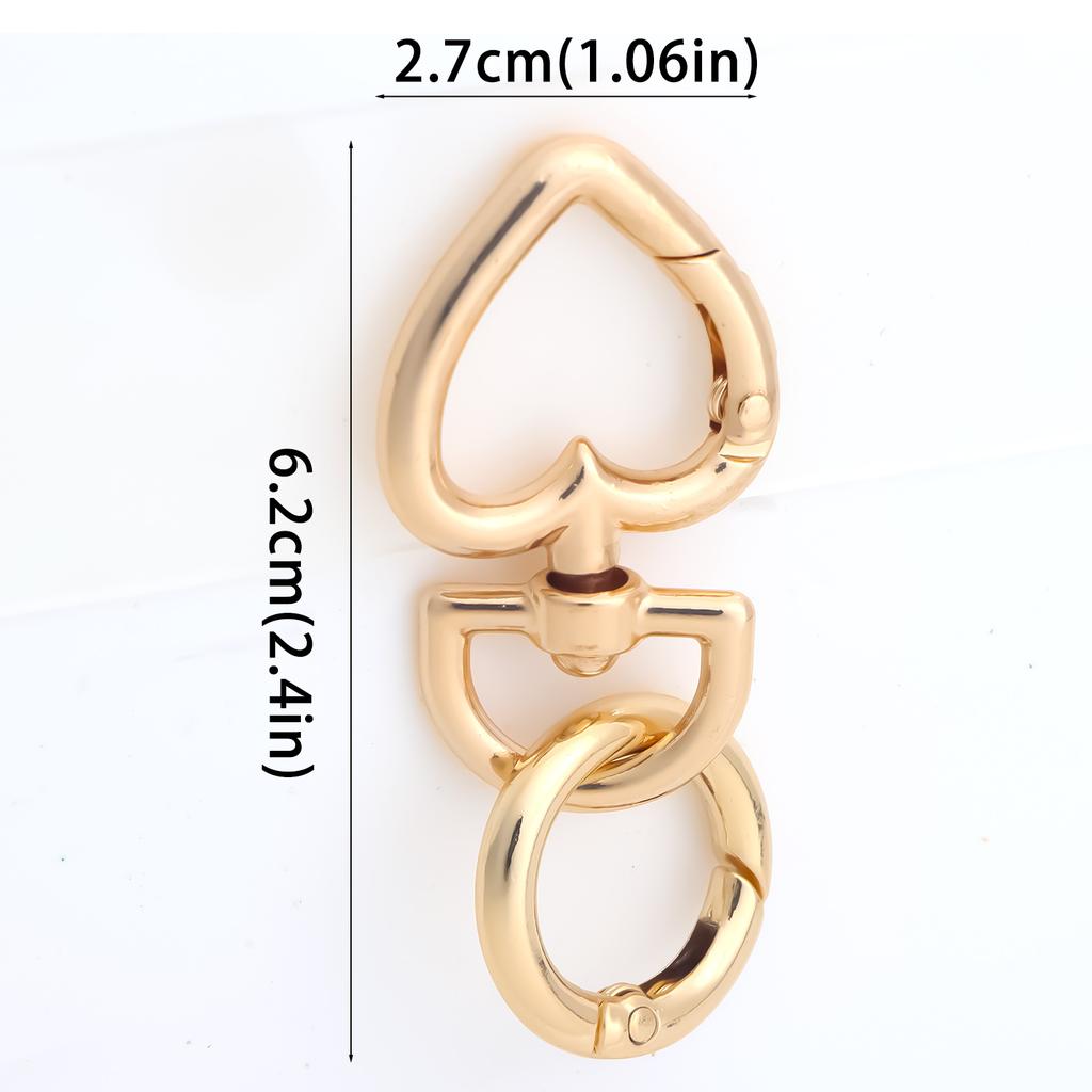 2pcs Heart Keychain, Heart Clips for Keys, Snap Hook Keychain Clip for Card Holders Keychains