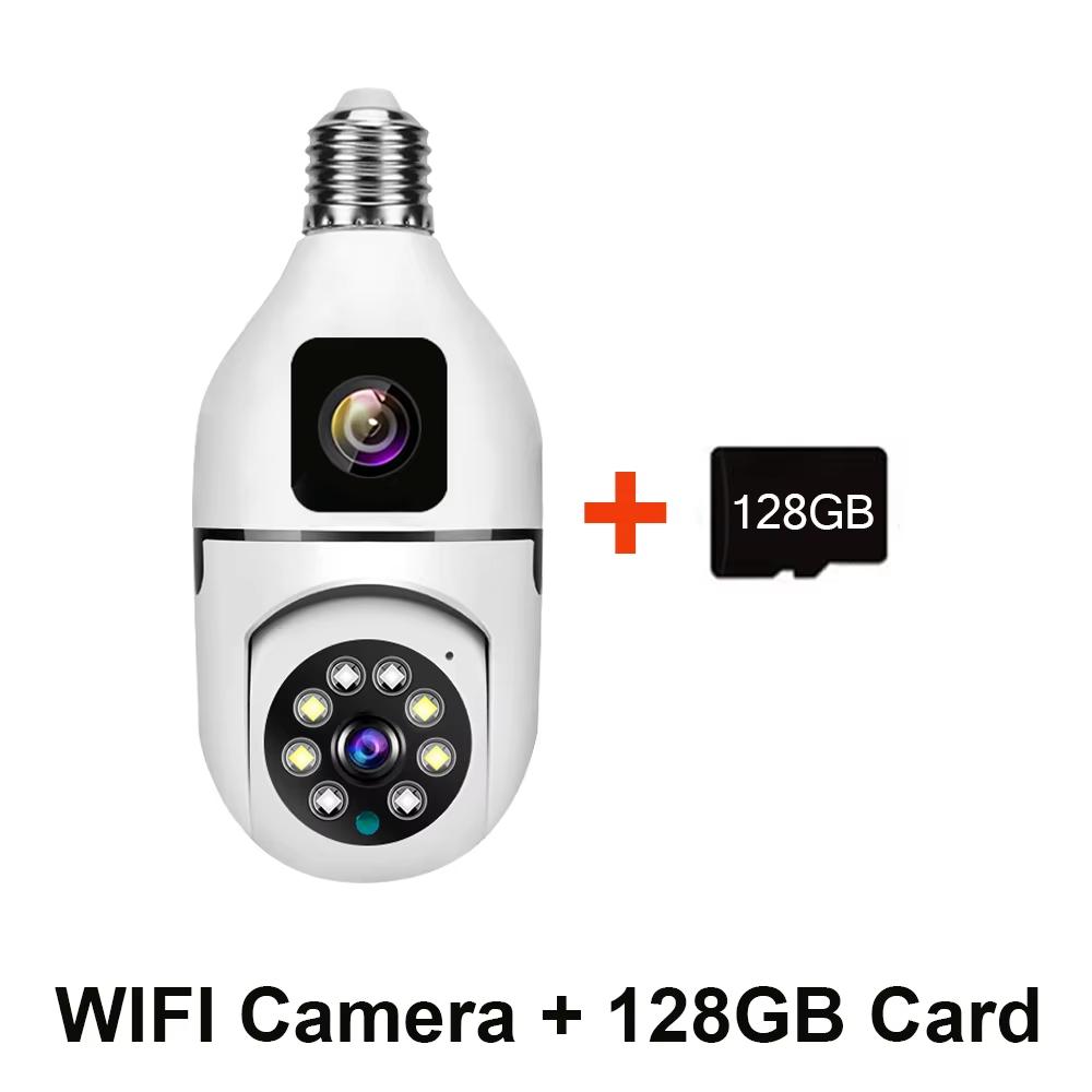 WiFi 6MP E27 Bulb Видеонаблюдение Двойная Объективная Камера Внутренняя Полноцветная Ночное Видение Беспроводная Голосовая Сигнализация Умный Дом Монитор Безопасности