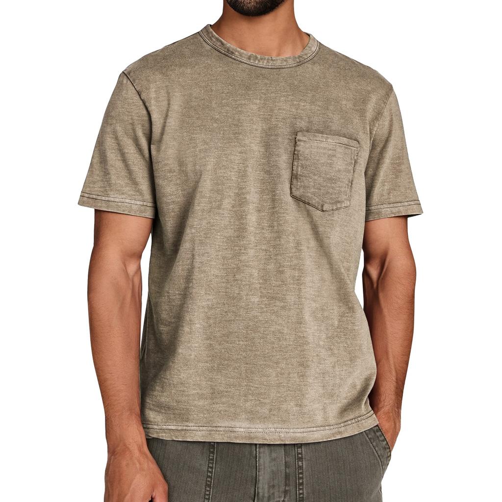 Men's Summer Solid Color Round Neck Loose Short Sleeve Top Men's Casual Fashion Short Sleeve Tops