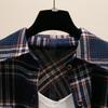 Клетчатое пальто женское осенне-весеннее, с длинными рукавами, средней длины, свободная куртка-кардиган с длинными рукавами и тонкими пуговицами