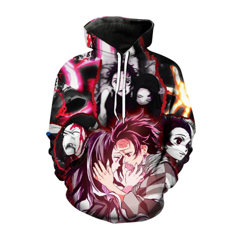 Модные толстовки с капюшоном в стиле аниме Demon Slayer Kimetsu no Yaiba, толстовка с капюшоном с 3D принтом для мужчин и женщин, модный пуловер, толстовка в стиле хип-хоп, одежда