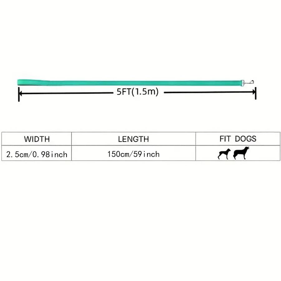 Светоотражающий поводок для собаки - Мягкая ручка с подкладкой для комфортной тренировки и прогулок - Идеально подходит для средних и маленьких собак - Высокая видимость