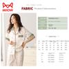 MiiOW Women's Summer Silk-like Ice Silk Cardigan Pajamas Thin Star and Moon Print White