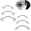 Bulk 6mm - 14mm Surgical Steel Curved Barbell Eyebrow Ring 3mm Ball Cone Ear Body Piercing Jewellery 16G